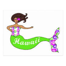 Sirena de Hawaii Tarjeta Postal
