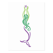 Sirena de las estrellas de mar tarjetas postales