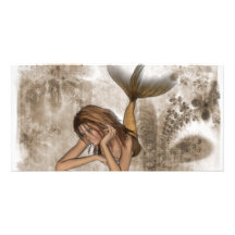 Sirena del fondo 3D del fractal Tarjetas Personales Con Fotos