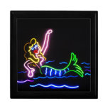Sirena en neón caja de joyas