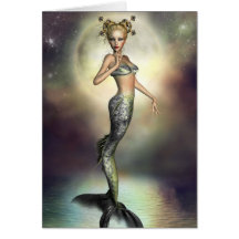 Sirena mística de la luna felicitaciones