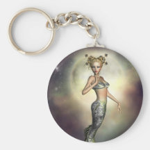 Sirena mística de la luna llaveros