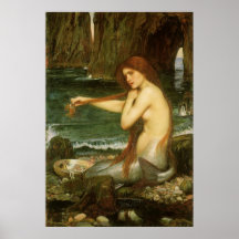 Sirena por el Waterhouse de JW, arte de la mitolog Poster