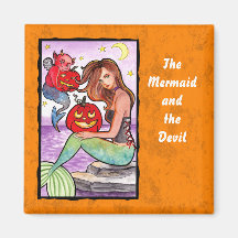 Sirena y el diablo imán de nevera
