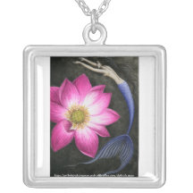 Sirena y Lotus rosado grande Joyeria Personalizada