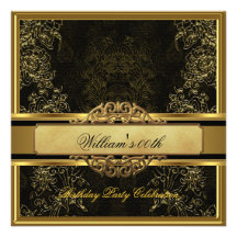 Sirve a la fiesta de cumpleaños negra elegante del invitación personalizada