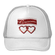 Sistema blanco del boda del satén gorros bordados