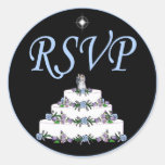 Sistema de la invitación del pastel de bodas etiquetas  