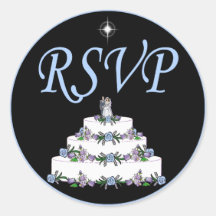 Sistema de la invitación del pastel de bodas etiquetas  