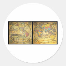 Sistema de los mapas murales raros C. 1858 del hem Pegatinas