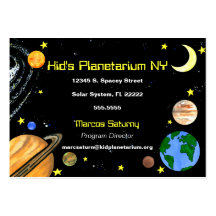 Sistema Solar en tarjeta del perfil del espacio Plantillas De Tarjetas De Visita