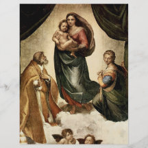 "Sistine clásico Madonna" de Raphael (circa 1513) Tarjetón