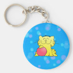Sitio amarillo del azul del gatito llaveros personalizados