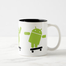 Skateboarding androide taza