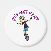 Skateboarding para mujer ligero imanes de nevera