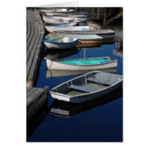 Skiffs del barco de la langosta tarjeton