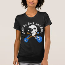 skull and bones and rock and roll camisetas