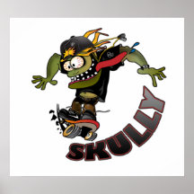 "Skully poster del arte del patinador"
