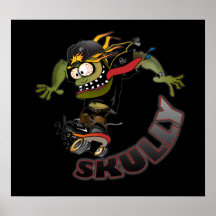 "Skully poster del arte del patinador"