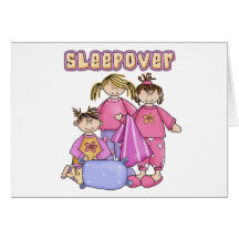 Sleepover de los chicas tarjetón