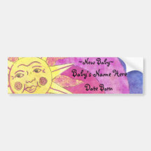 smilely nuevo bumpersticker del bebé del sol pegatina de parachoque