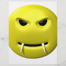 smiley amarillo con los colmillos tarjetones