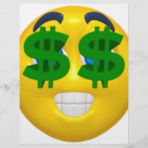 smiley amarillo con los ojos del dinero flyer personalizado