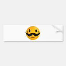 Smiley con el bigote etiqueta de parachoque