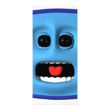 Smiley cuadrado azul asustado plantillas de lonas