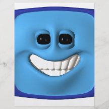 smiley cuadrado azul tarjeta publicitaria