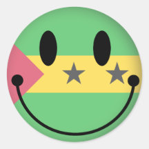 Smiley de Sao Tome and Principe Pegatinas Redondas