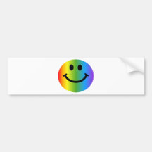 Smiley del arco iris etiqueta de parachoque