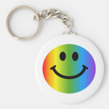 Smiley del arco iris llavero personalizado