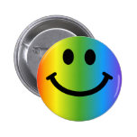 Smiley del arco iris botones