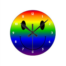 Smiley del arco iris reloj