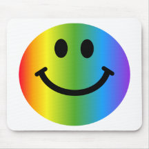 Smiley del arco iris tapetes de ratón
