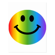 Smiley del arco iris tarjetas postales