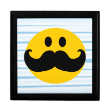 Smiley del bigote caja de joyas
