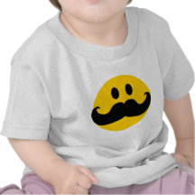 Smiley del bigote (color de fondo adaptable) camisetas