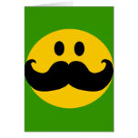 Smiley del bigote (color de fondo adaptable) tarjeton