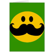 Smiley del bigote (color de fondo adaptable) tarjeton