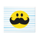 Smiley del bigote impresion de lienzo