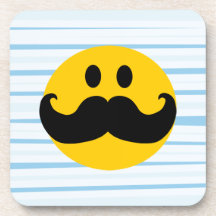 Smiley del bigote posavasos de bebida