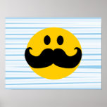 Smiley del bigote posters