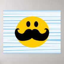 Smiley del bigote posters