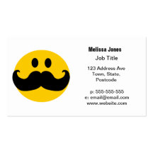 Smiley del bigote tarjetas de visita