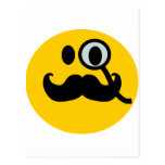 Smiley del monóculo y del bigote (backgrnd adaptab tarjetas postales