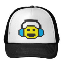 Smiley DJ del pixel Gorros