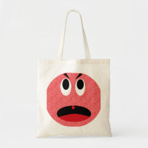 Smiley enojado bolsas de mano
