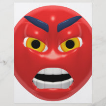 smiley enojado rojo flyer personalizado